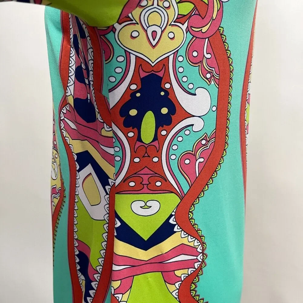 Ivy Lane Women's‎ Shift Dress Medium Mint Green Orange Yellow Pink White Blue